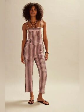 NWOT Free People Freya Stripe Overalls